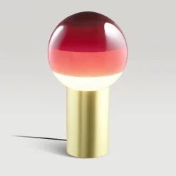 MARSET pöytälamppu Dipping Light, korkeus 22 cm, punainen/messinki
