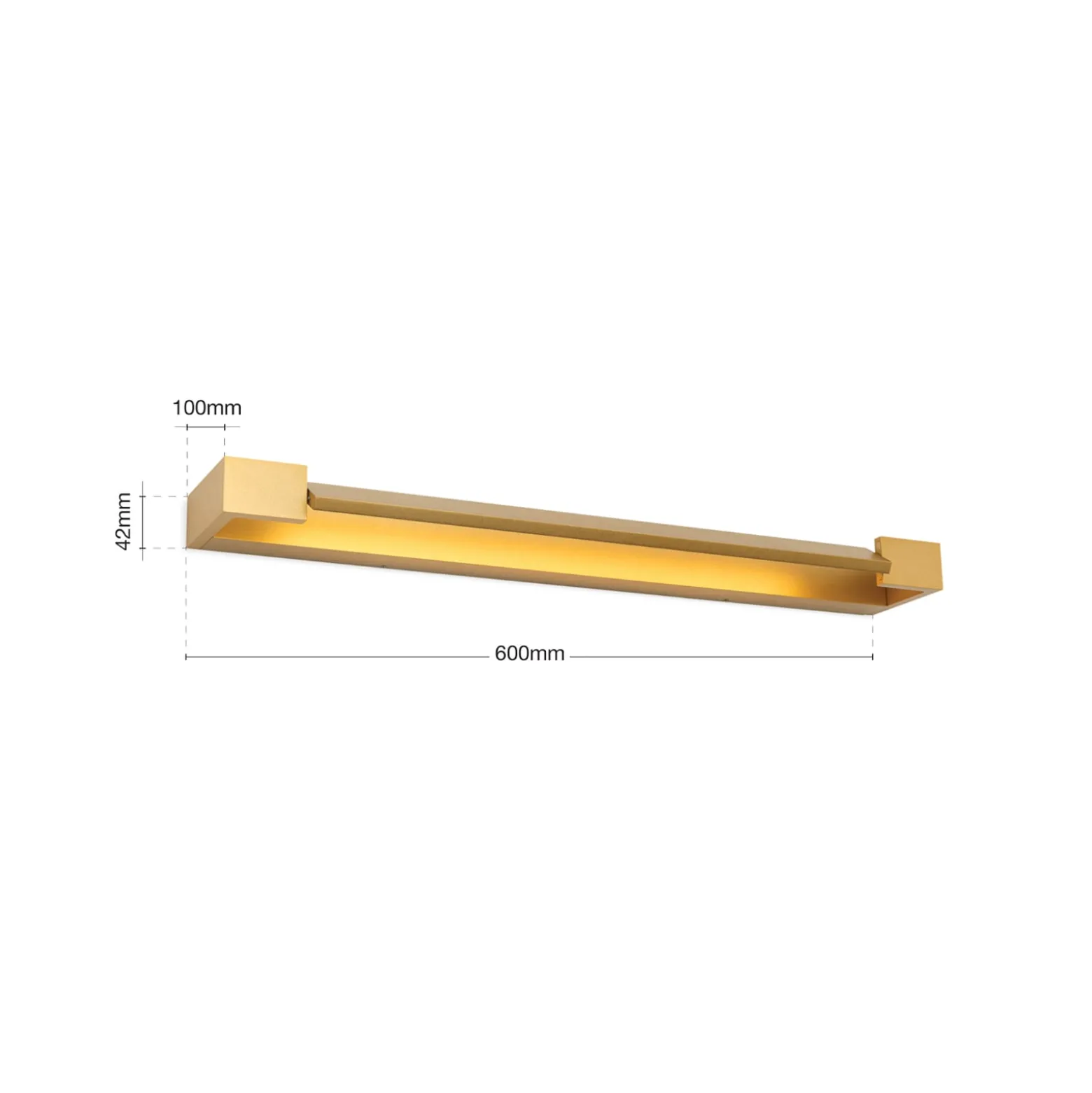 Marylin LED-kylpyhuoneen seinävalaisin, pituus 60 cm, kulta, alumiinia