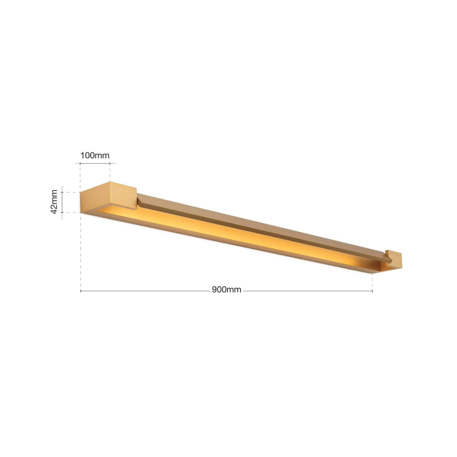 Marylin LED-kylpyhuoneen seinävalaisin, pituus 90 cm, kulta, alumiinia