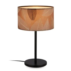 Mata pöytävalaisin, ruskea, tekstiili, korkeus 42 cm