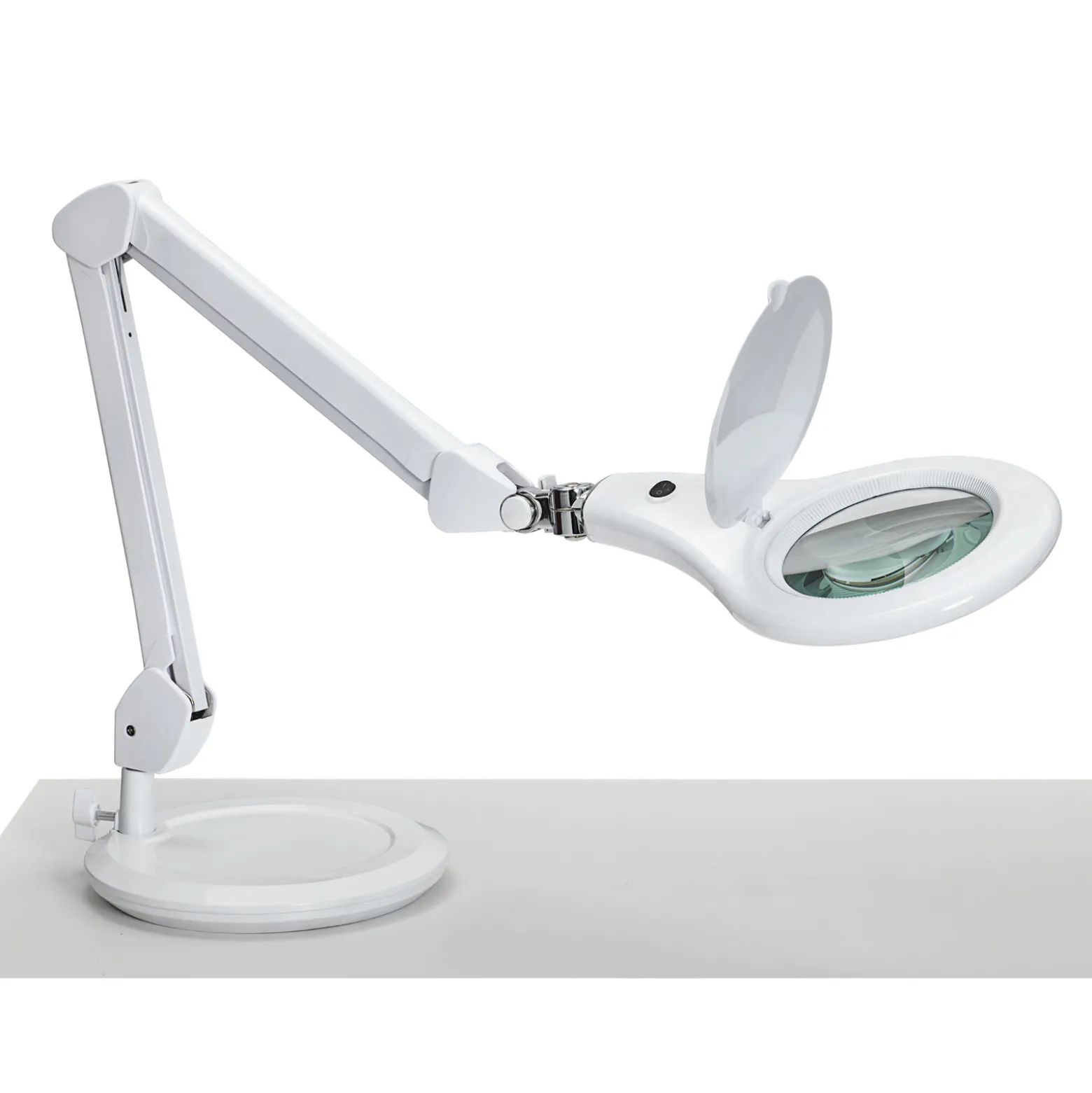 MAULmakro LED-työpistevalaisin, valkoinen, 46 cm, jalusta
