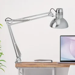 MAULstudy klipsivalaisin, kiiltävä hopea, korkeus 44 cm, metallia