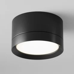Maytoni alasvalo Hoop, musta, korkeus 5 cm Ø 8,5 cm alumiini GX53