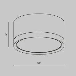 Maytoni alasvalo Hoop, musta, korkeus 5 cm Ø 8,5 cm alumiini GX53