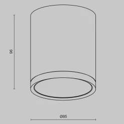 Maytoni alasvalo Hoop, valkoinen, korkeus 10 cm, Ø 8,5 cm, alumiini GX53