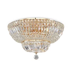 Maytoni Basfor kattovalaisin, kullanvärinen, kristalli, Ø 46 cm