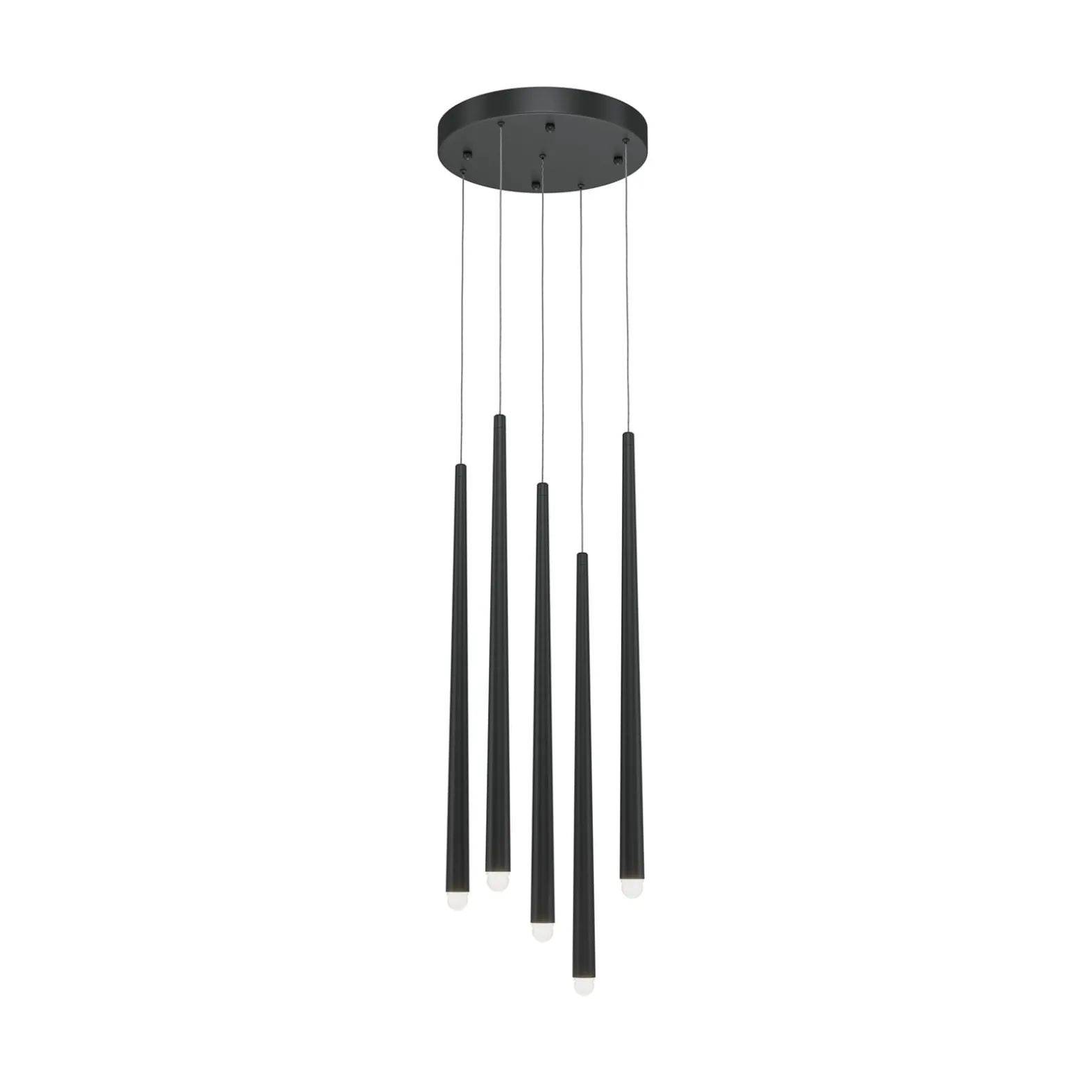 Maytoni Cascade LED-riippuvalaisin, musta, 5-valo, 5 valoa