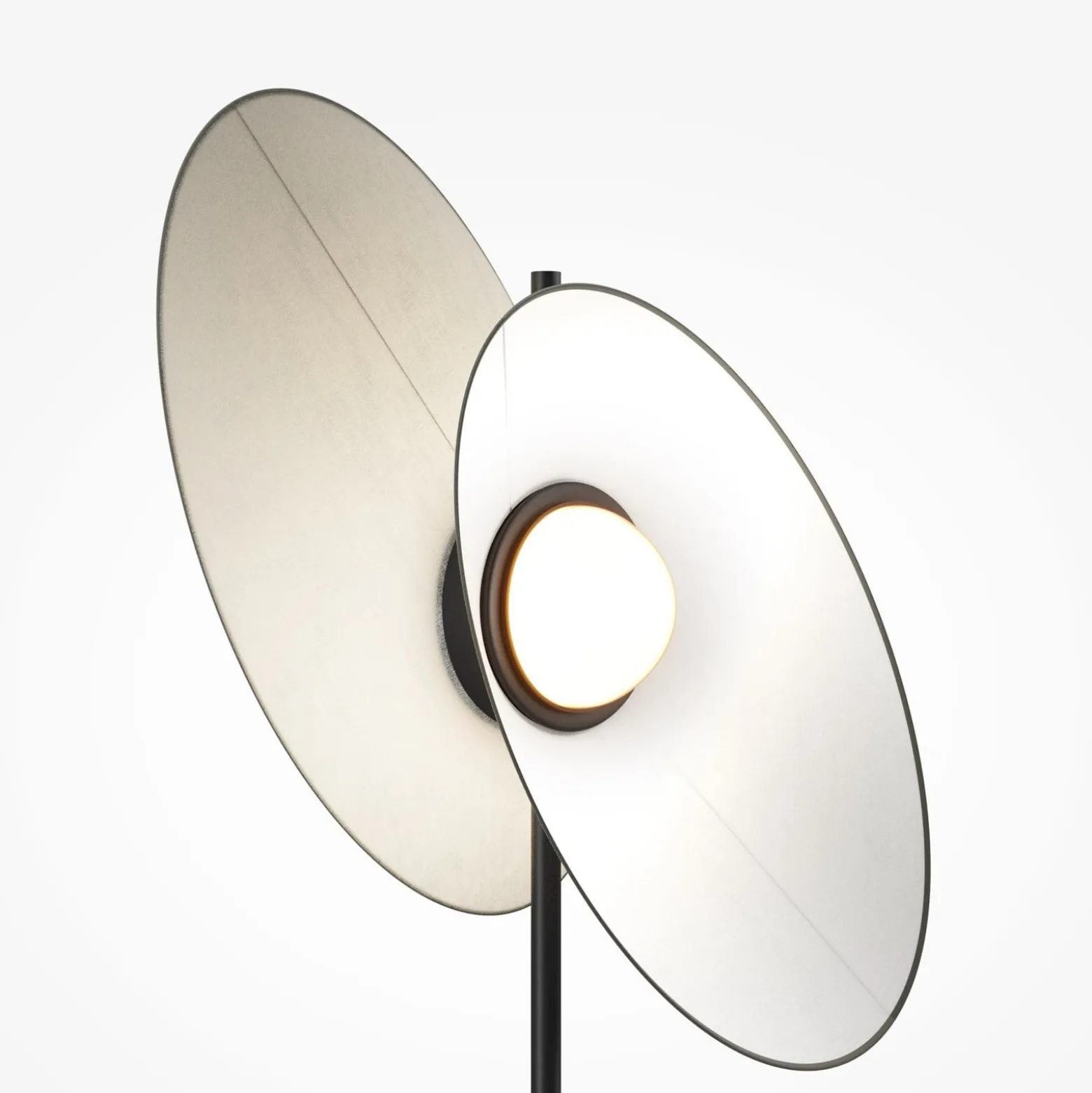 Maytoni Evolution LED-lattiavalaisin, musta/valkoinen, korkeus 158 cm