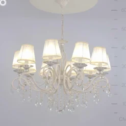 Maytoni Grace kattokruunu, valkoinen, 6-valo, organza, E14