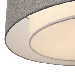 Maytoni kattovalaisin Bergamo, harmaa/valkoinen, pellava, Ø 52 cm