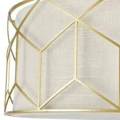 Maytoni kattovalaisin Messina, Ø 43 cm, beige, pellavaa