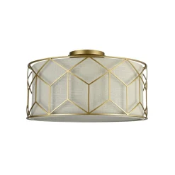 Maytoni kattovalaisin Messina, Ø 43 cm, beige, pellavaa