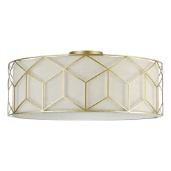Maytoni kattovalaisin Messina, Ø 57 cm, beige, pellavaa