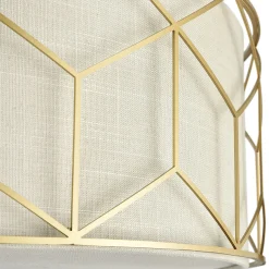 Maytoni kattovalaisin Messina, Ø 57 cm, beige, pellavaa
