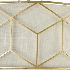 Maytoni kattovalaisin Messina, Ø 57 cm, beige, pellavaa