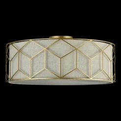 Maytoni kattovalaisin Messina, Ø 57 cm, beige, pellavaa