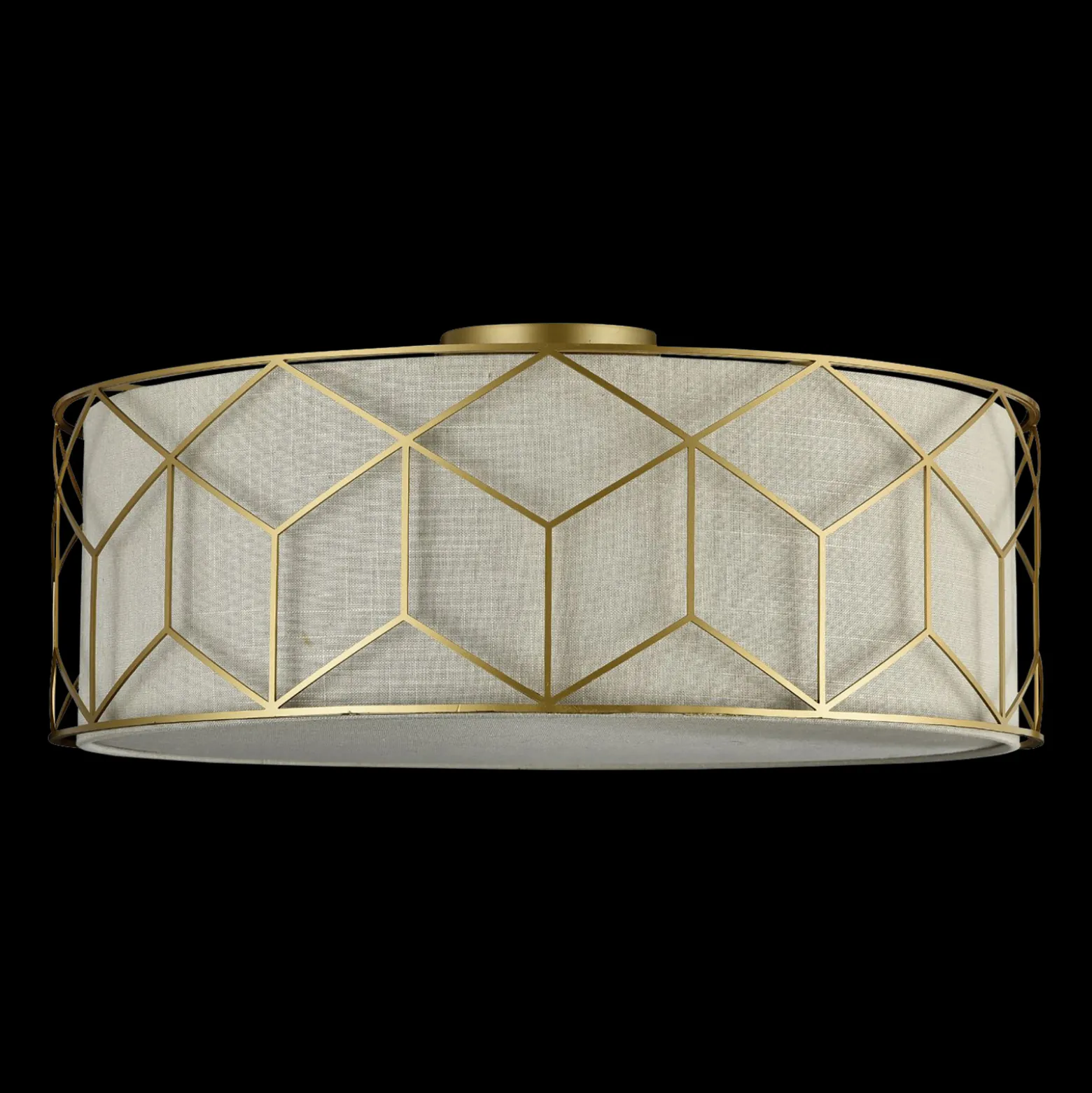 Maytoni kattovalaisin Messina, Ø 57 cm, beige, pellavaa