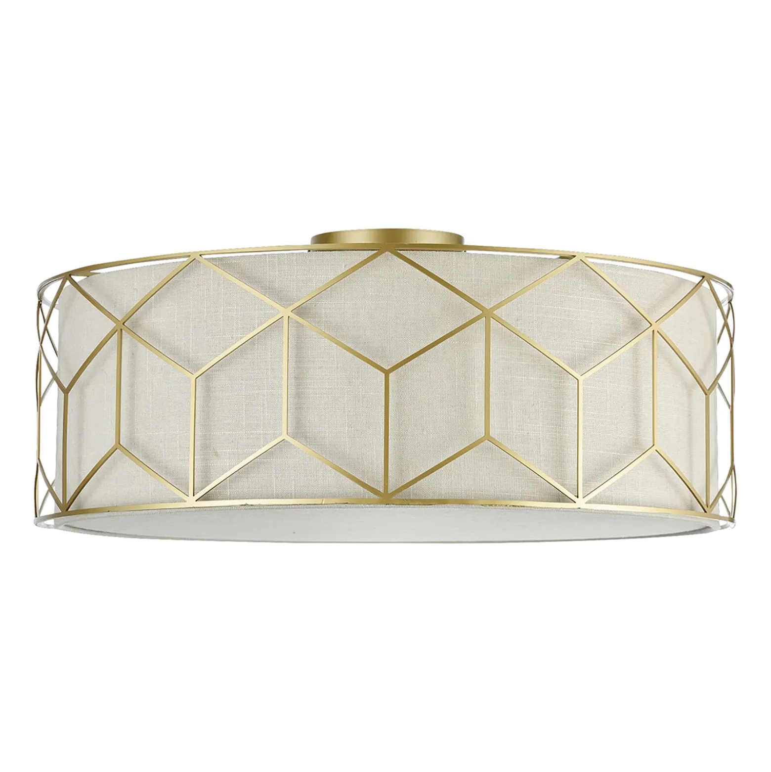 Maytoni kattovalaisin Messina, Ø 57 cm, beige, pellavaa