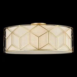 Maytoni kattovalaisin Messina, Ø 57 cm, beige, pellavaa