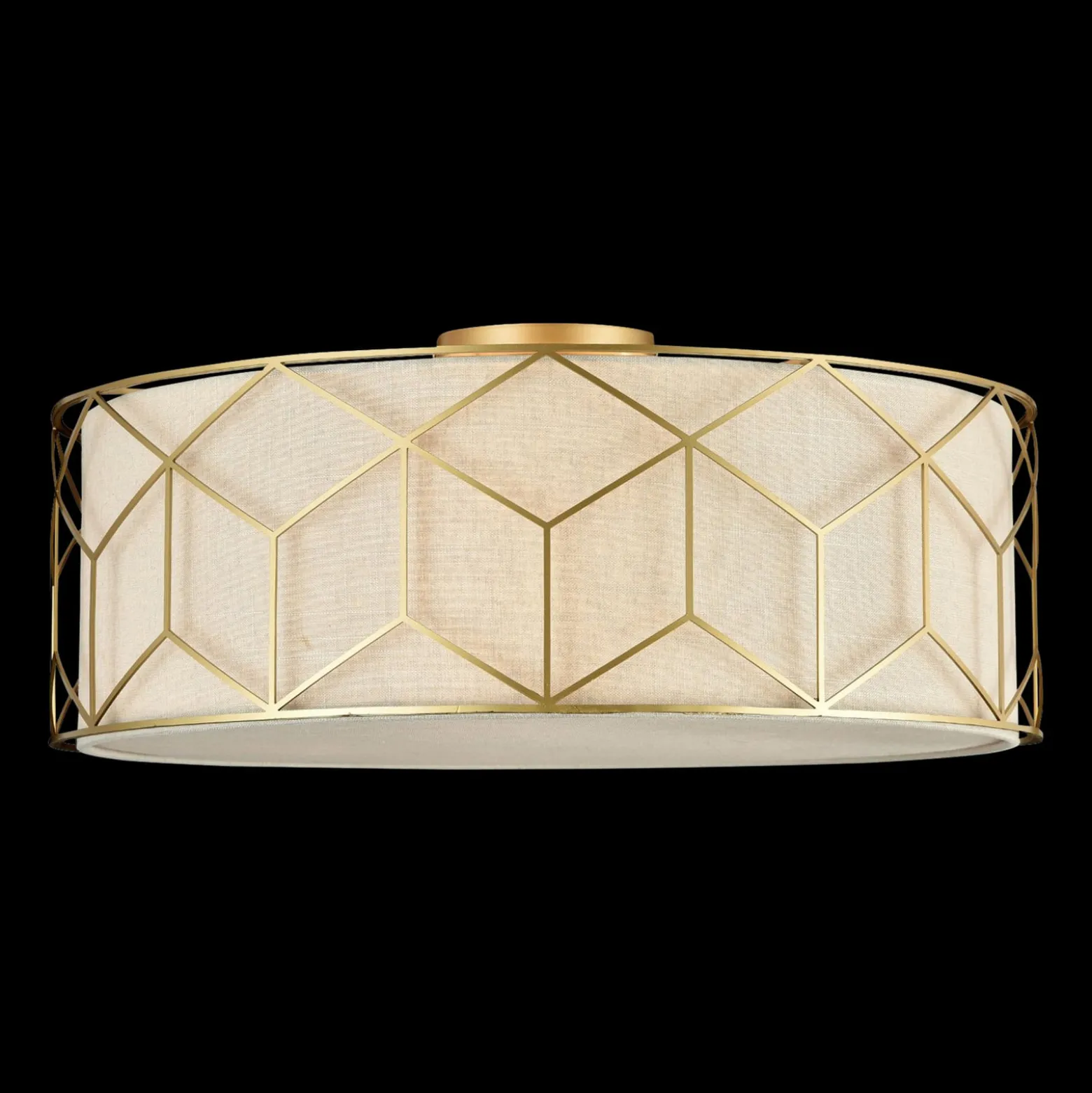 Maytoni kattovalaisin Messina, Ø 57 cm, beige, pellavaa