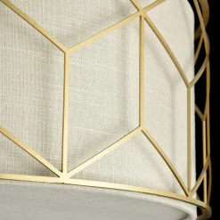 Maytoni kattovalaisin Messina, Ø 57 cm, beige, pellavaa