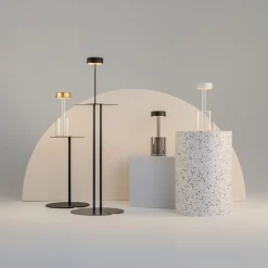 Maytoni ladattava LED-pöytävalaisin AI Collaboration, lasi, valkoinen