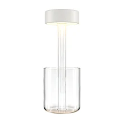 Maytoni ladattava LED-pöytävalaisin AI Collaboration, lasi, valkoinen