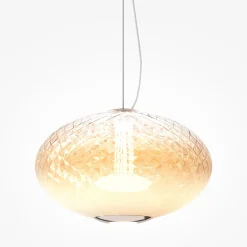 Maytoni lasinen riippuvalaisin Bruma, kromi/valkoinen, korkeus 19,5 cm