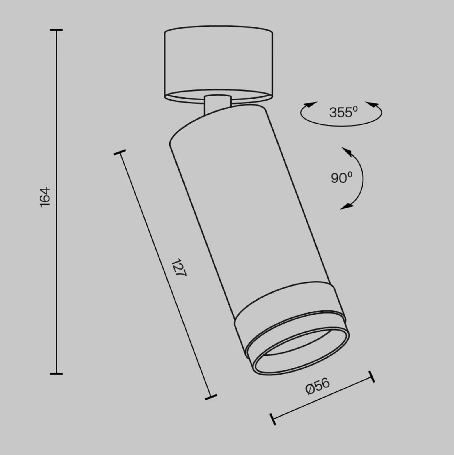 Maytoni LED-kattospotti Focus Zoom, musta, 4000 K, käännettävä