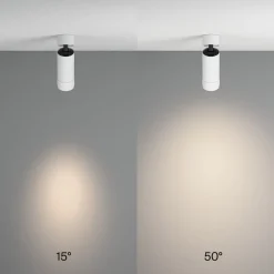 Maytoni LED-kattospotti Focus Zoom, valkoinen, 4000 K, käännettävä
