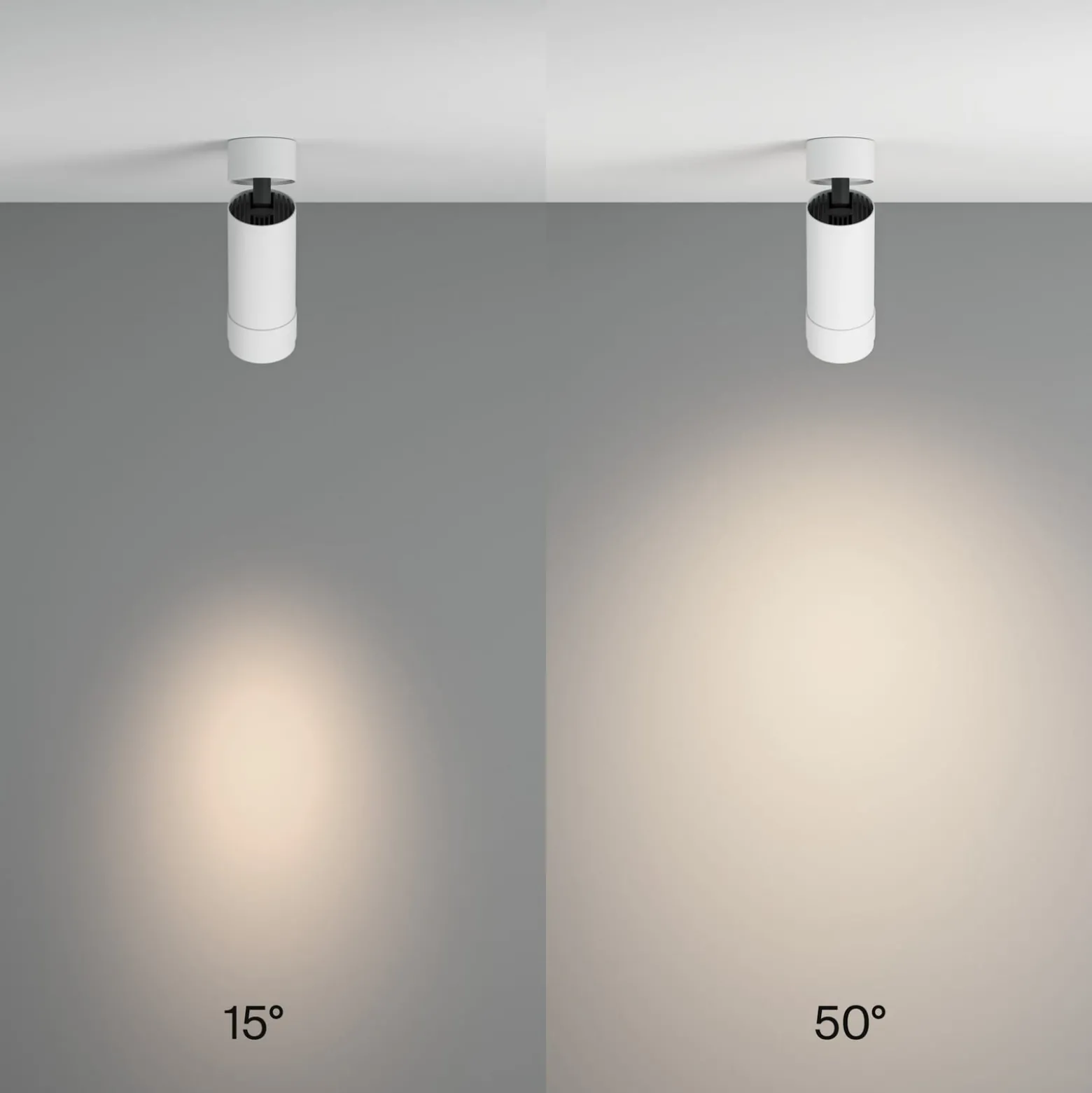 Maytoni LED-kattospotti Focus Zoom, valkoinen, 4000 K, käännettävä
