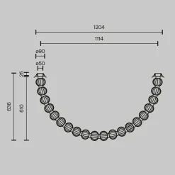 Maytoni LED-kattovalaisin Amulet, pituus 120 cm, kirkas / kultainen