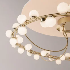 Maytoni LED-kattovalaisin Tessara, Ø 80 cm, kulta/valkoinen