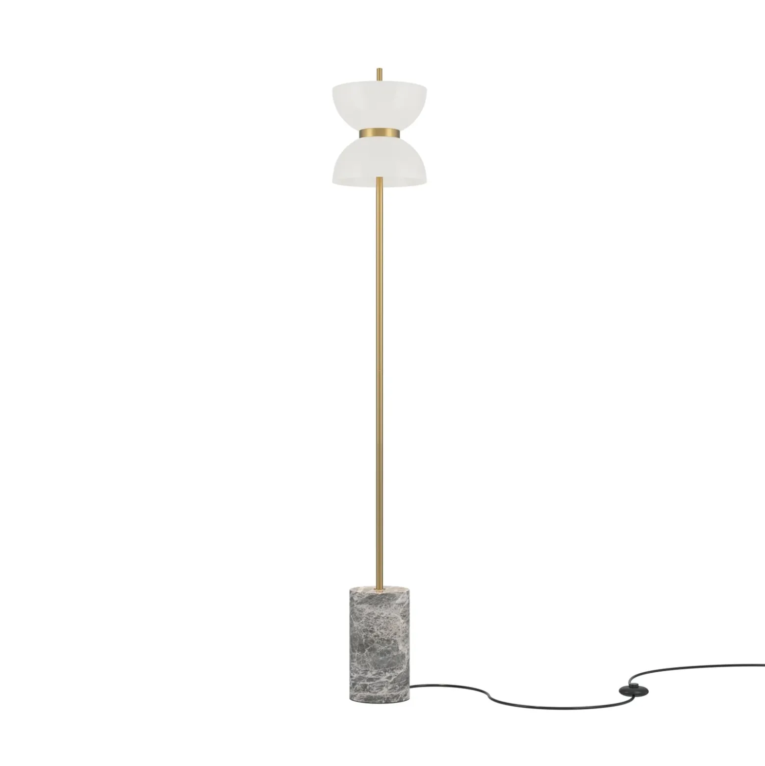 Maytoni LED-lattiavalaisin Kyoto, harmaa, korkeus 145 cm, marmori