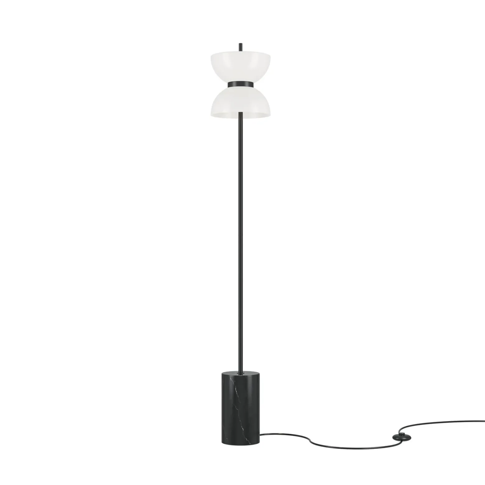Maytoni LED-lattiavalaisin Kyoto, musta, korkeus 145 cm, marmori