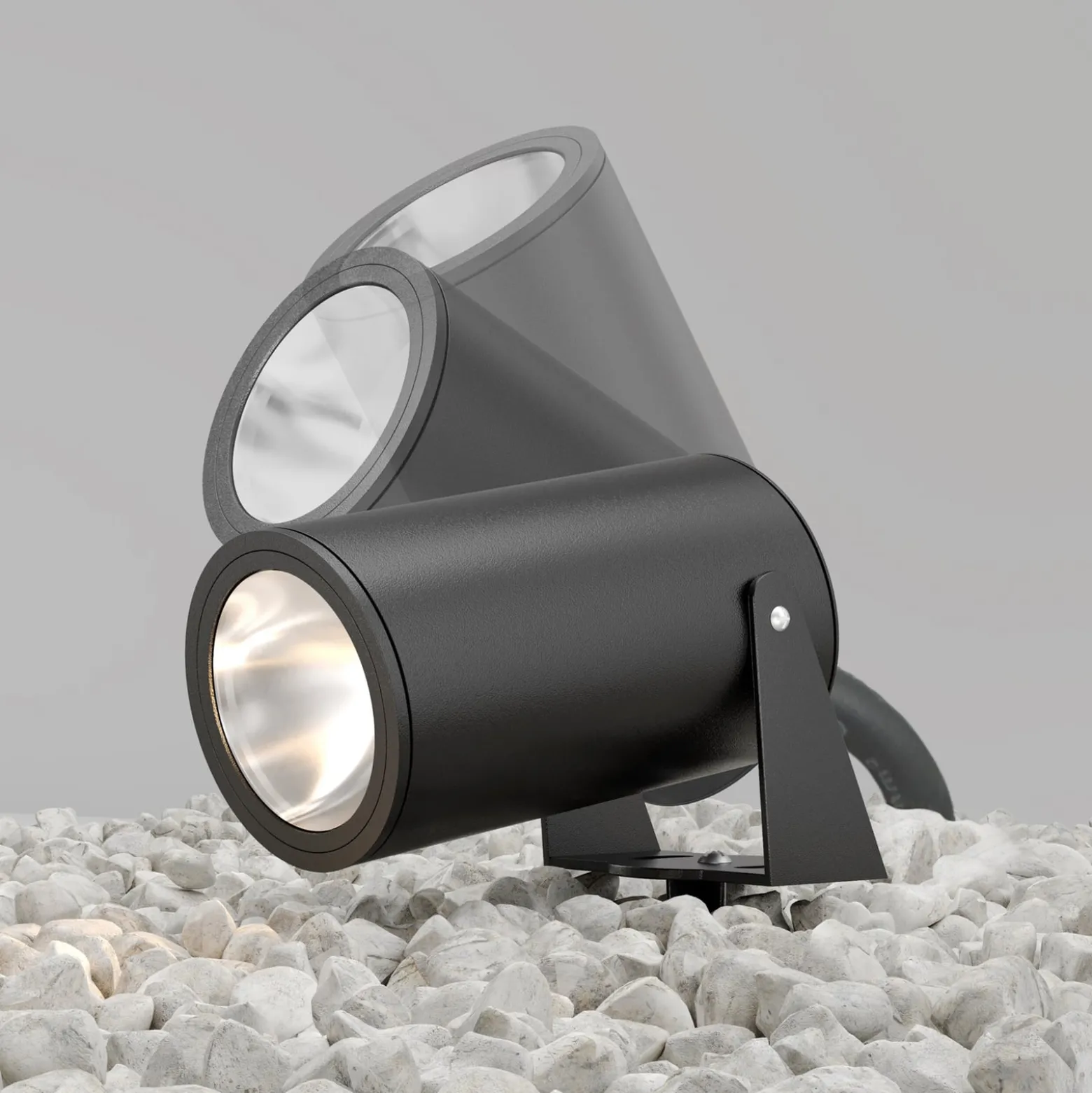 Maytoni LED-maapiikkikohdevalo Bern, grafiitti, Ø 13 cm, IP65