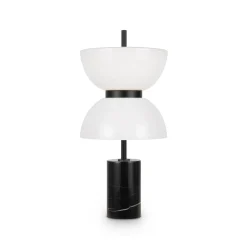Maytoni LED-pöytävalaisin Kyoto, musta, korkeus 46 cm, marmori