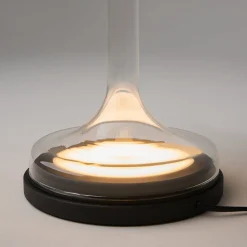 Maytoni LED-pöytävalaisin Spirito, harmaa, lasi, korkeus 42 cm