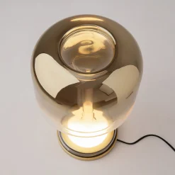 Maytoni LED-pöytävalaisin Spirito, kulta, lasi, korkeus 42 cm