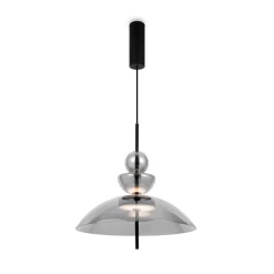 Maytoni LED-riippuvalaisin Bangkok, Ø 40 cm, savunharmaa, lasi