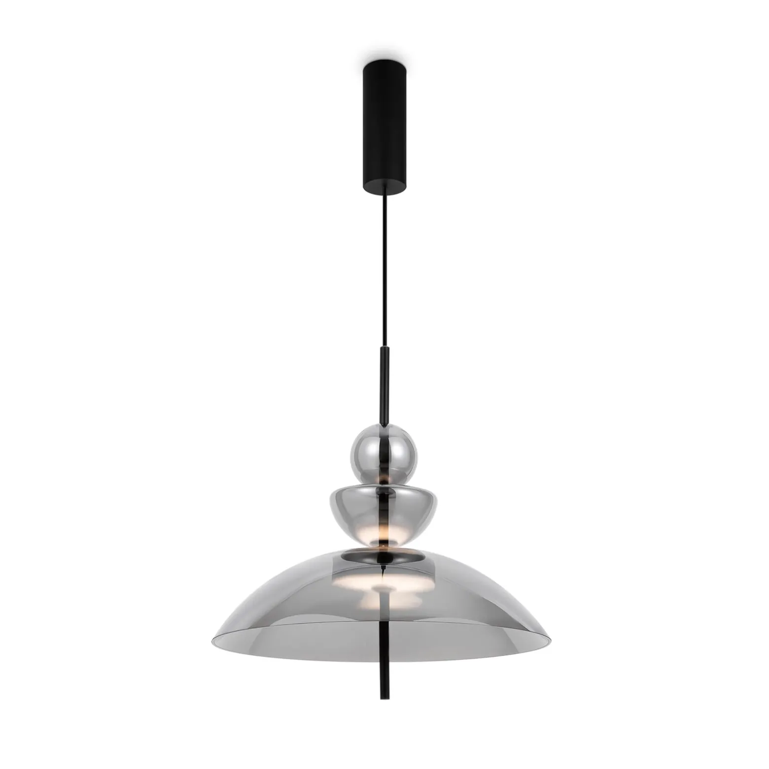 Maytoni LED-riippuvalaisin Bangkok, Ø 40 cm, savunharmaa, lasi