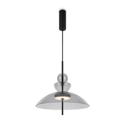 Maytoni LED-riippuvalaisin Bangkok, Ø 40 cm, vaaleanharmaa, lasi
