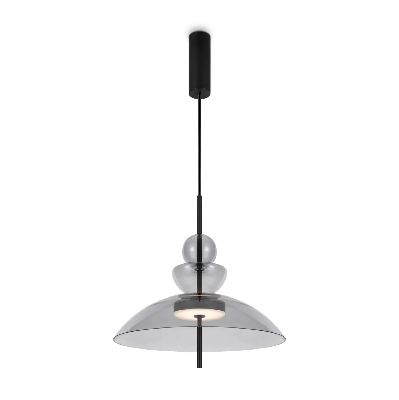 Maytoni LED-riippuvalaisin Bangkok, Ø 40 cm, vaaleanharmaa, lasi