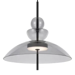 Maytoni LED-riippuvalaisin Bangkok, Ø 40 cm, vaaleanharmaa, lasi
