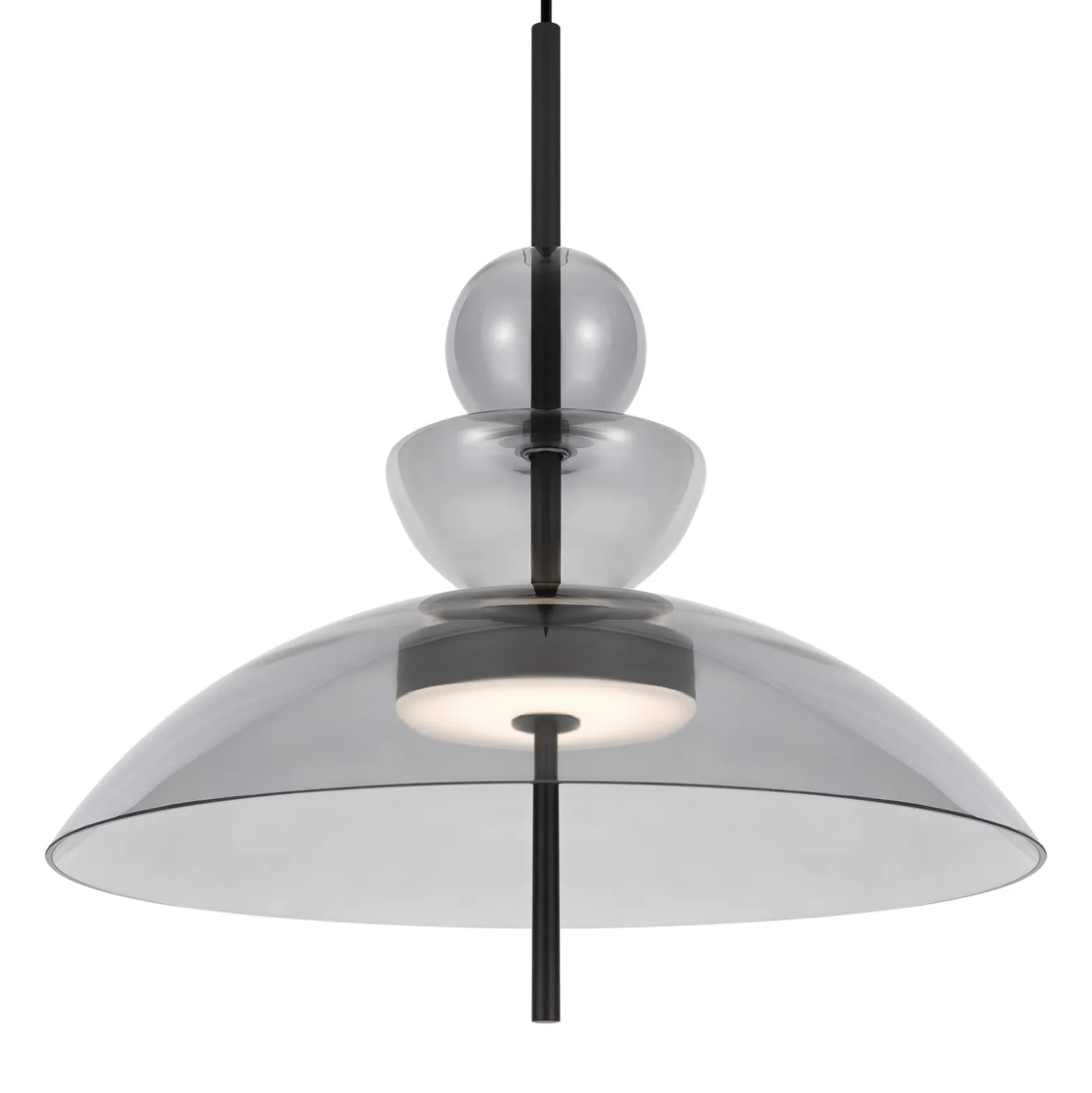 Maytoni LED-riippuvalaisin Bangkok, Ø 40 cm, vaaleanharmaa, lasi