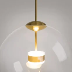 Maytoni LED-riippuvalaisin Cometa, kullanvärinen, lasi, Ø 35 cm