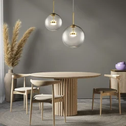 Maytoni LED-riippuvalaisin Cometa, kullanvärinen, lasi, Ø 35 cm