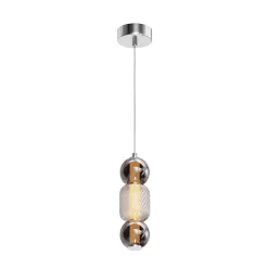 Maytoni LED-riippuvalaisin Drop, krominvärinen, Ø 12 cm, lasia