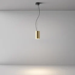 Maytoni LED-riippuvalaisin Efir, kultainen matta, Ø 7.5cm, 15 W, 38°
