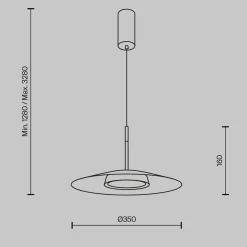 Maytoni LED-riippuvalaisin El, Ø 35 cm, musta, alumiinia